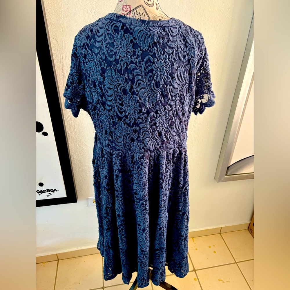 Bundle 2 for $30. Torrid Blue Ruffled Midi Dress. Size 3XL. - Picture 3 of 6